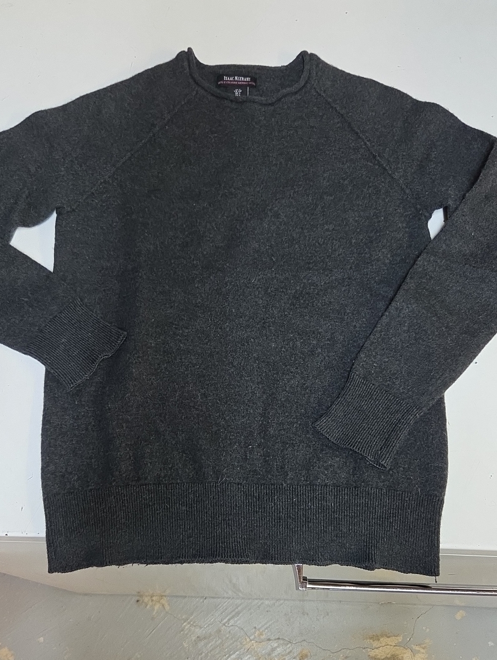 Isaac Mizrahi Merino Wool Grey Crewneck Sweater Sz S
